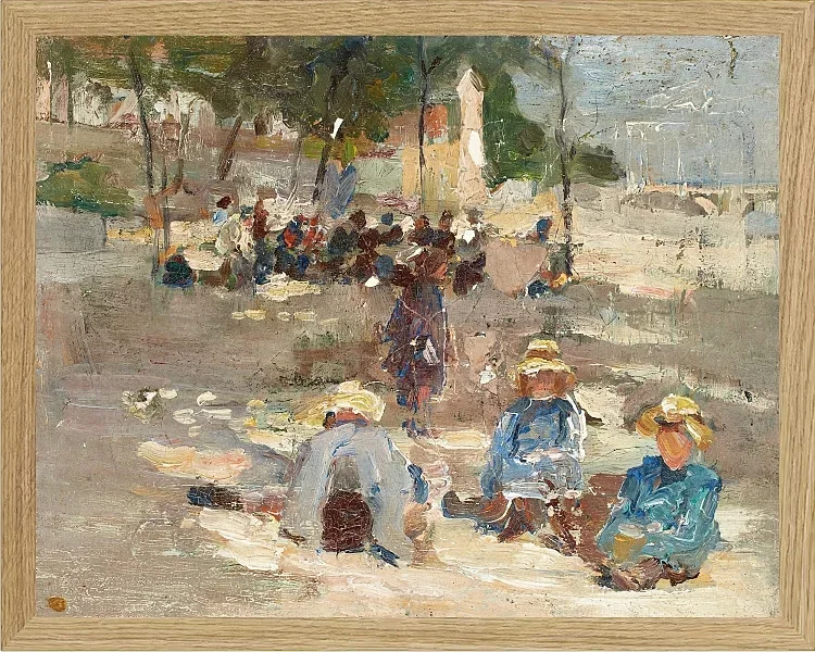 Max Liebermann - 19 Picknick im Park 1910 | Giclée Kunstdruck gerahmt