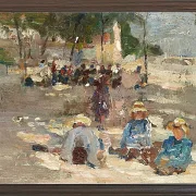 Max Liebermann - 19 Picknick im Park 1910 | Giclée Kunstdruck gerahmt