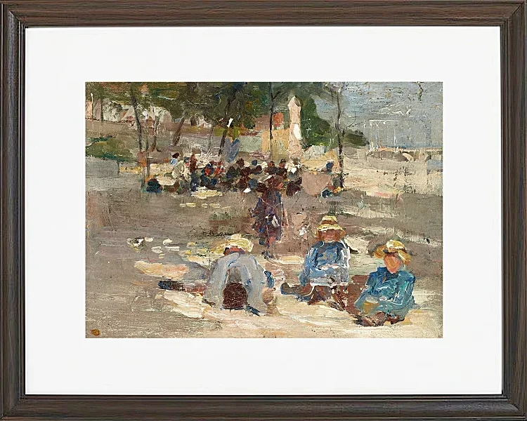 Max Liebermann - 19 Picknick im Park 1910 | Giclée Kunstdruck gerahmt