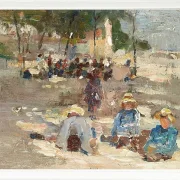 Max Liebermann - 19 Picknick im Park 1910 | Giclée Kunstdruck gerahmt