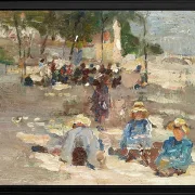 Max Liebermann - 19 Picknick im Park 1910 | Giclée Kunstdruck gerahmt