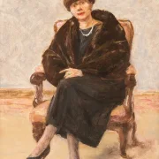 Max Liebermann - 20 Porträt von Lola Leder im Pelzmantel 1922 | Giclée Kunstdruck gerahmt