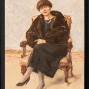 Max Liebermann - 20 Porträt von Lola Leder im Pelzmantel 1922 | Giclée Kunstdruck gerahmt