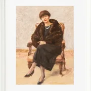 Max Liebermann - 20 Porträt von Lola Leder im Pelzmantel 1922 | Giclée Kunstdruck gerahmt