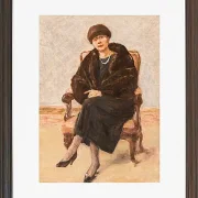 Max Liebermann - 20 Porträt von Lola Leder im Pelzmantel 1922 | Giclée Kunstdruck gerahmt