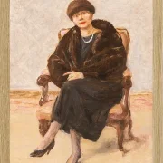 Max Liebermann - 20 Porträt von Lola Leder im Pelzmantel 1922 | Giclée Kunstdruck gerahmt