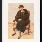 Max Liebermann - 20 Porträt von Lola Leder im Pelzmantel 1922 | Giclée Kunstdruck gerahmt