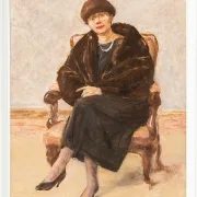 Max Liebermann - 20 Porträt von Lola Leder im Pelzmantel 1922 | Giclée Kunstdruck gerahmt
