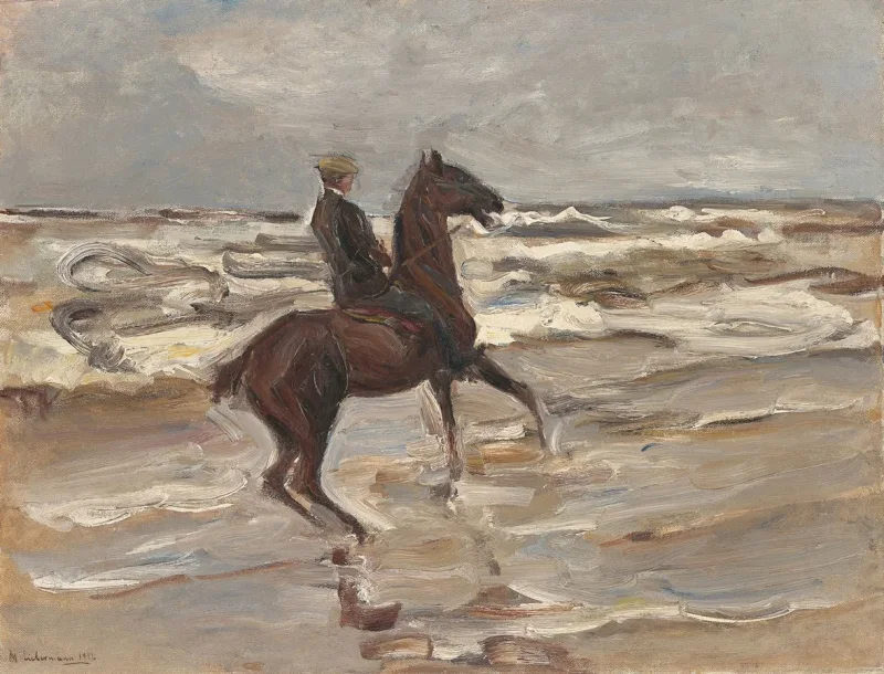 Max Liebermann - 21 Reiter am Meer nach rechts 1912 | Giclée Kunstdruck gerahmt