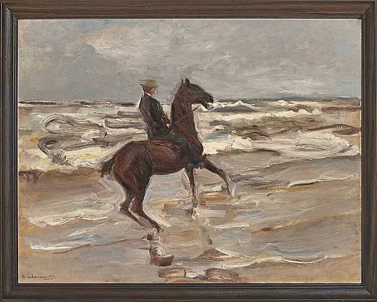 Max Liebermann - 21 Reiter am Meer nach rechts 1912 | Giclée Kunstdruck gerahmt