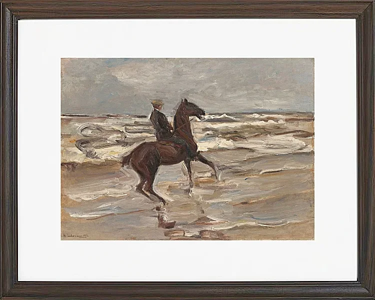 Max Liebermann - 21 Reiter am Meer nach rechts 1912 | Giclée Kunstdruck gerahmt