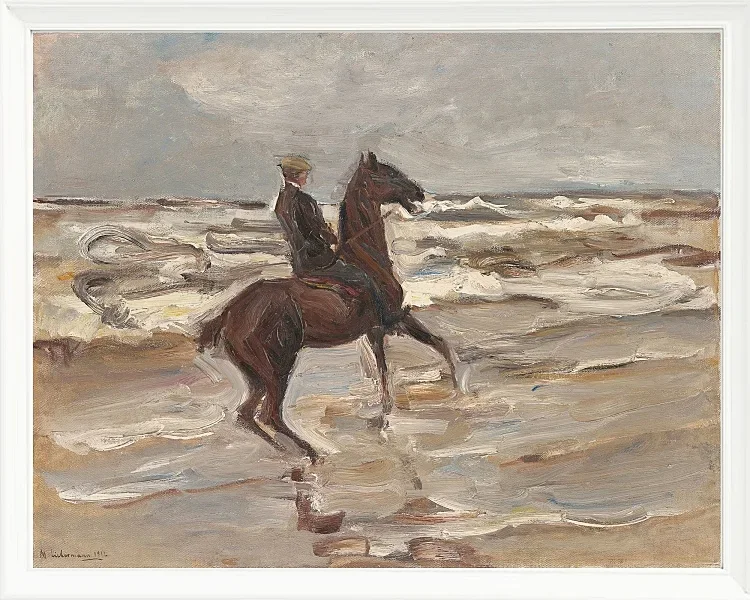 Max Liebermann - 21 Reiter am Meer nach rechts 1912 | Giclée Kunstdruck gerahmt