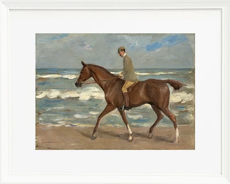 Max Liebermann - 22 Reiter am Strand nach links 1900 | Giclée Kunstdruck gerahmt