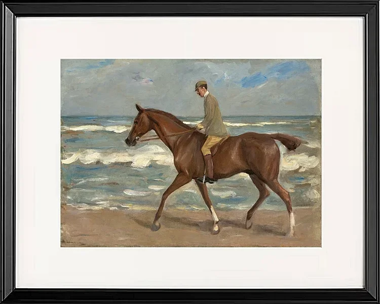 Max Liebermann - 22 Reiter am Strand nach links 1900 | Giclée Kunstdruck gerahmt