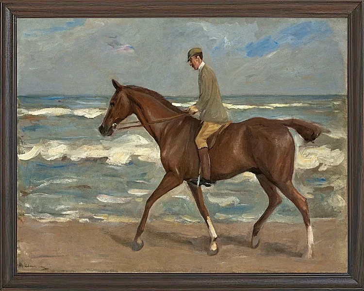 Max Liebermann - 22 Reiter am Strand nach links 1900 | Giclée Kunstdruck gerahmt