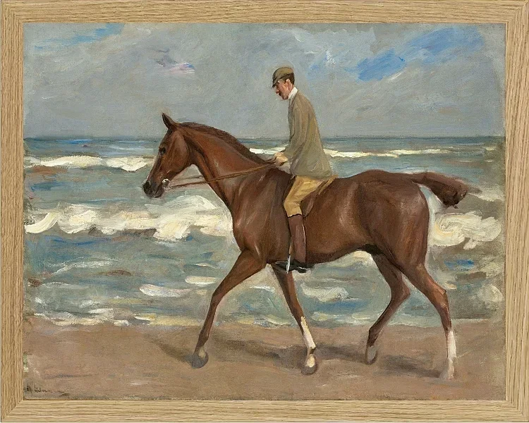 Max Liebermann - 22 Reiter am Strand nach links 1900 | Giclée Kunstdruck gerahmt