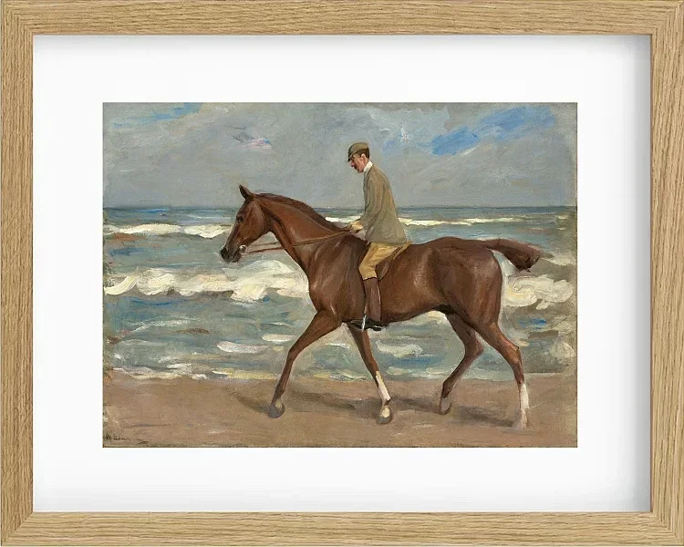 Max Liebermann - 22 Reiter am Strand nach links 1900 | Giclée Kunstdruck gerahmt