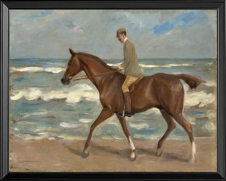 Max Liebermann - 22 Reiter am Strand nach links 1900 | Giclée Kunstdruck gerahmt
