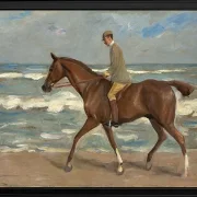 Max Liebermann - 22 Reiter am Strand nach links 1900 | Giclée Kunstdruck gerahmt