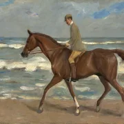 Max Liebermann - 22 Reiter am Strand nach links 1900 | Giclée Kunstdruck gerahmt