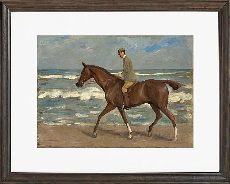 Max Liebermann - 22 Reiter am Strand nach links 1900 | Giclée Kunstdruck gerahmt