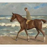 Max Liebermann - 22 Reiter am Strand nach links 1900 | Giclée Kunstdruck gerahmt
