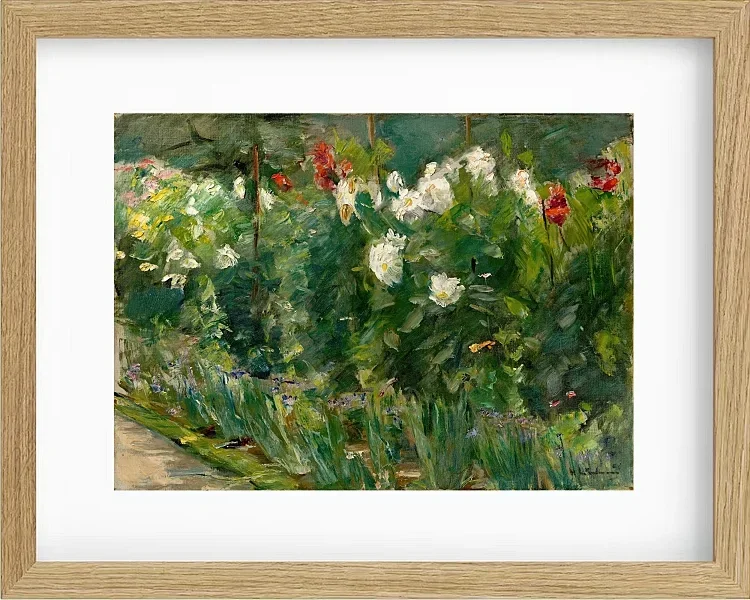 Max Liebermann - 24 Rote und weiße Blumen nach Südosten 1925 | Giclée Kunstdruck gerahmt
