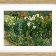 Max Liebermann - 24 Rote und weiße Blumen nach Südosten 1925 | Giclée Kunstdruck gerahmt