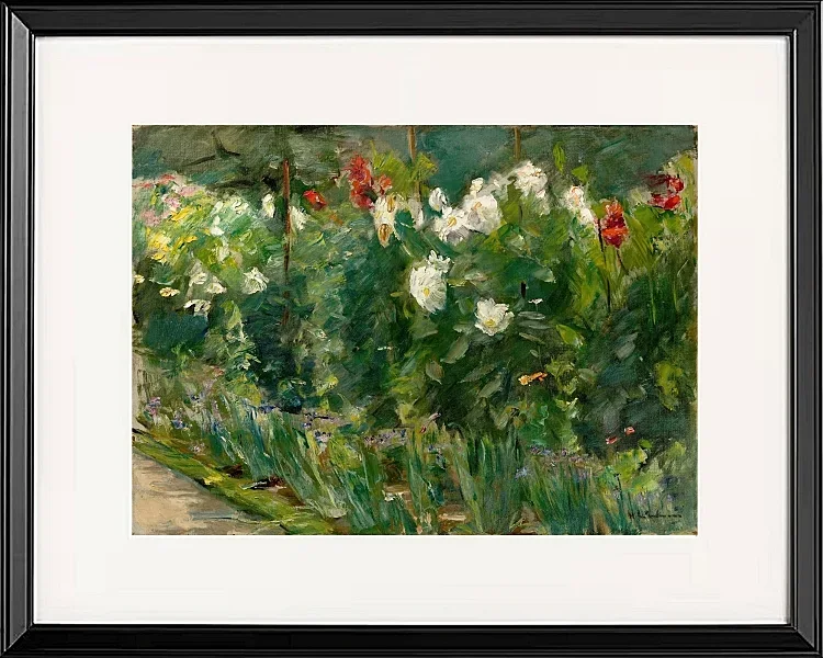 Max Liebermann - 24 Rote und weiße Blumen nach Südosten 1925 | Giclée Kunstdruck gerahmt