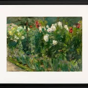 Max Liebermann - 24 Rote und weiße Blumen nach Südosten 1925 | Giclée Kunstdruck gerahmt