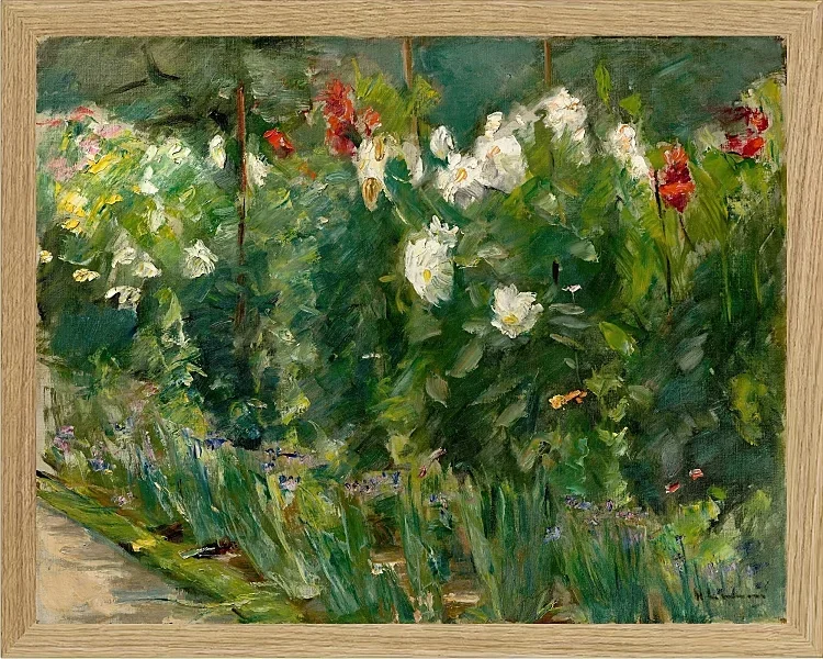 Max Liebermann - 24 Rote und weiße Blumen nach Südosten 1925 | Giclée Kunstdruck gerahmt