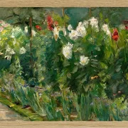 Max Liebermann - 24 Rote und weiße Blumen nach Südosten 1925 | Giclée Kunstdruck gerahmt