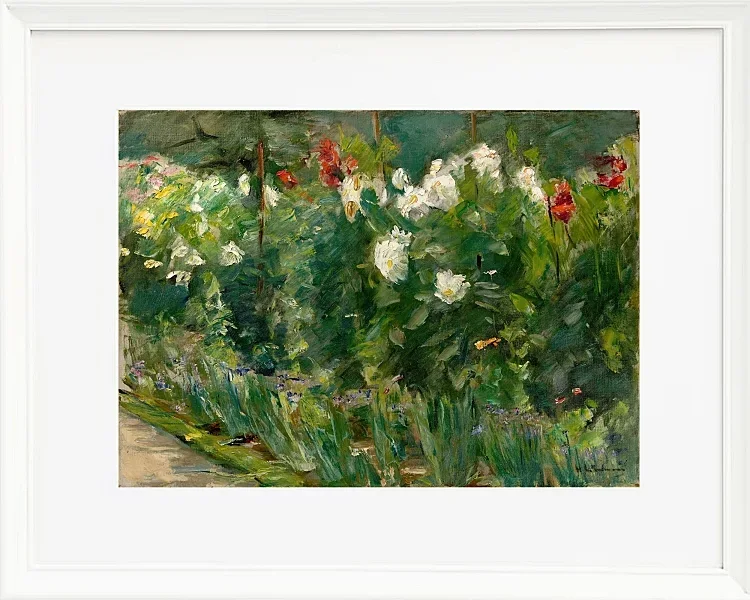 Max Liebermann - 24 Rote und weiße Blumen nach Südosten 1925 | Giclée Kunstdruck gerahmt