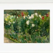 Max Liebermann - 24 Rote und weiße Blumen nach Südosten 1925 | Giclée Kunstdruck gerahmt