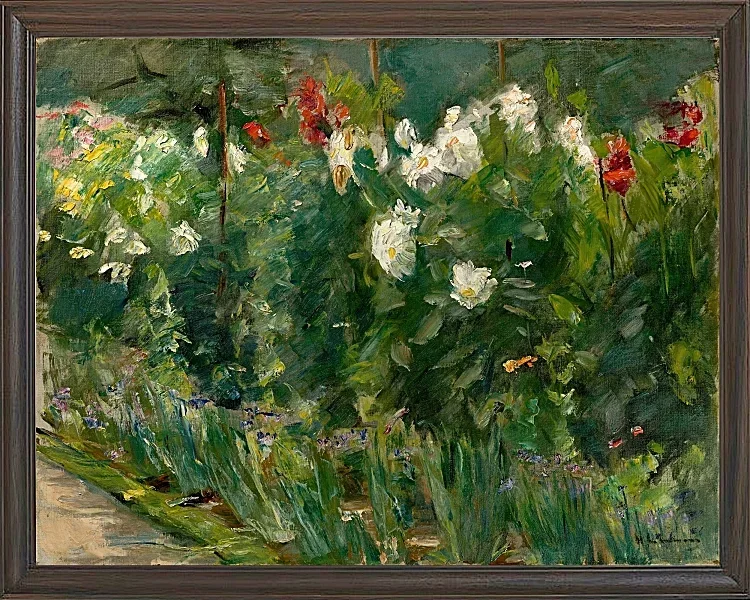 Max Liebermann - 24 Rote und weiße Blumen nach Südosten 1925 | Giclée Kunstdruck gerahmt