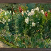 Max Liebermann - 24 Rote und weiße Blumen nach Südosten 1925 | Giclée Kunstdruck gerahmt
