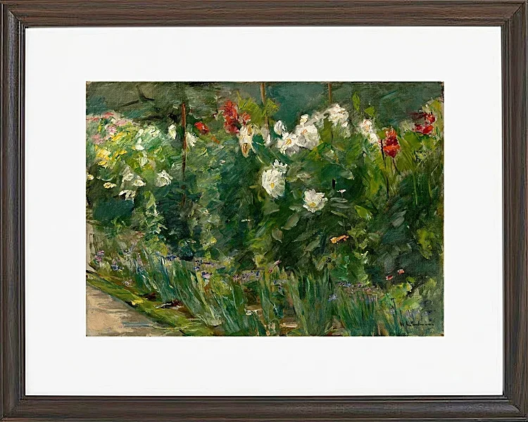 Max Liebermann - 24 Rote und weiße Blumen nach Südosten 1925 | Giclée Kunstdruck gerahmt