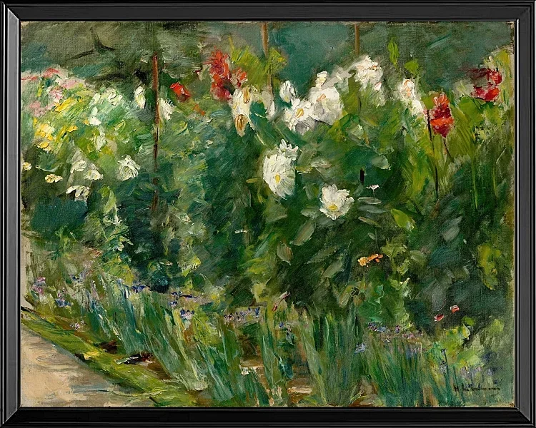 Max Liebermann - 24 Rote und weiße Blumen nach Südosten 1925 | Giclée Kunstdruck gerahmt