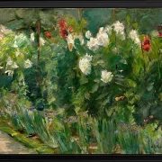 Max Liebermann - 24 Rote und weiße Blumen nach Südosten 1925 | Giclée Kunstdruck gerahmt