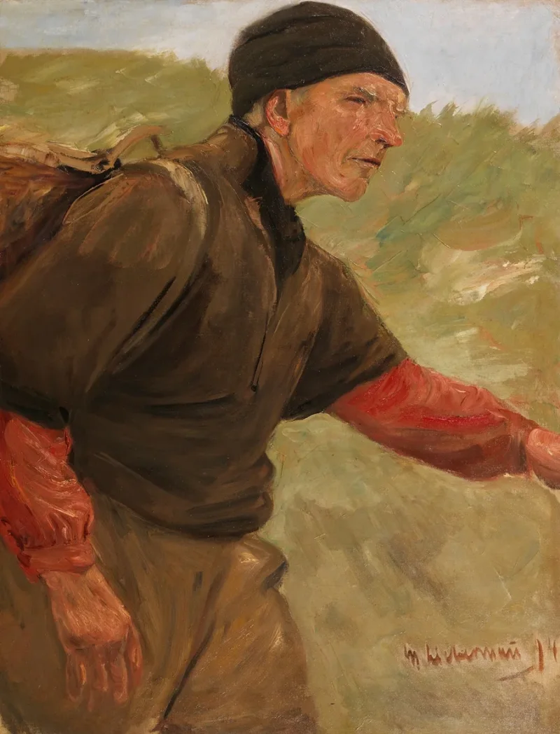 Max Liebermann - 25 Schreitender Bauer 1894 | Giclée Kunstdruck gerahmt