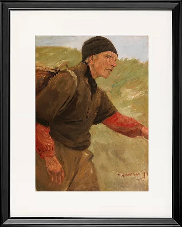 Max Liebermann - 25 Schreitender Bauer 1894 | Giclée Kunstdruck gerahmt