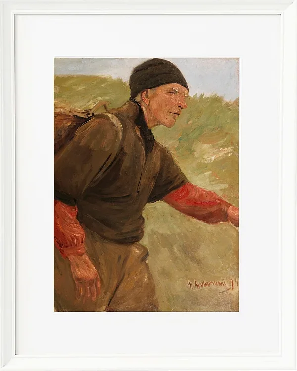 Max Liebermann - 25 Schreitender Bauer 1894 | Giclée Kunstdruck gerahmt