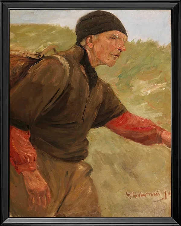Max Liebermann - 25 Schreitender Bauer 1894 | Giclée Kunstdruck gerahmt