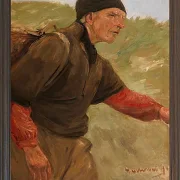 Max Liebermann - 25 Schreitender Bauer 1894 | Giclée Kunstdruck gerahmt