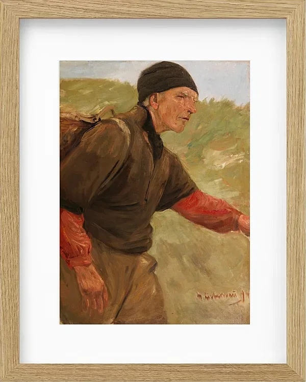 Max Liebermann - 25 Schreitender Bauer 1894 | Giclée Kunstdruck gerahmt