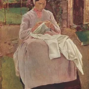 Max Liebermann - 26 Näherin 1904 | Giclée Kunstdruck gerahmt