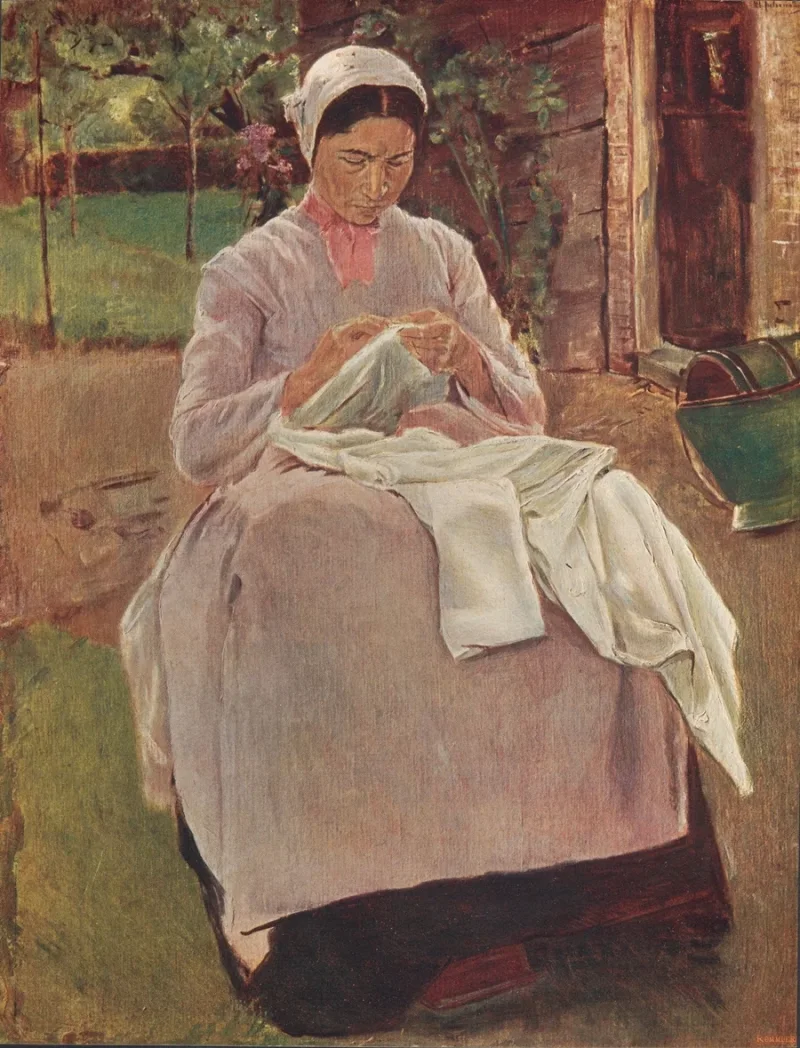 Max Liebermann - 26 Näherin 1904 | Giclée Kunstdruck gerahmt