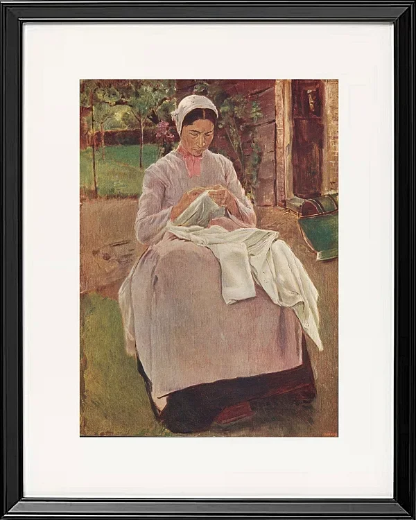 Max Liebermann - 26 Näherin 1904 | Giclée Kunstdruck gerahmt