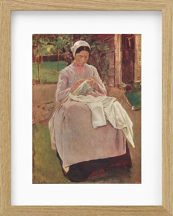 Max Liebermann - 26 Näherin 1904 | Giclée Kunstdruck gerahmt