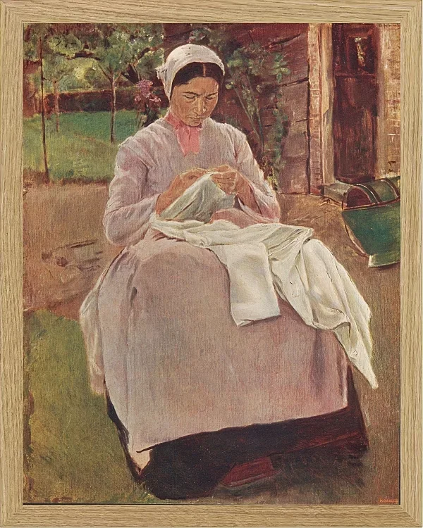 Max Liebermann - 26 Näherin 1904 | Giclée Kunstdruck gerahmt
